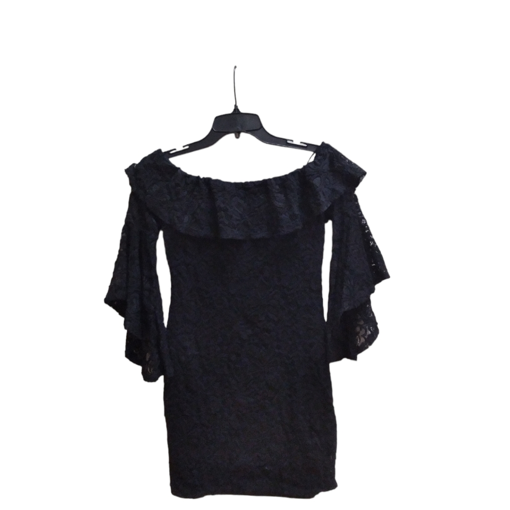 Forever 21 Dress Womens Size S Black Lace Flutter Sleeve Mini